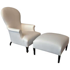 Funky French Chaise Lounge Chair and Ottoman
