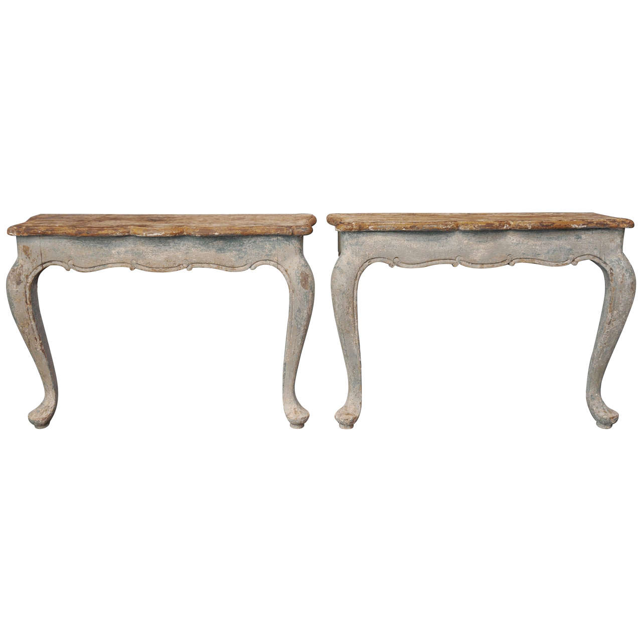 Pair of Fantastic French Demilune Side Tables