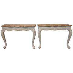 Pair of Fantastic French Demilune Side Tables