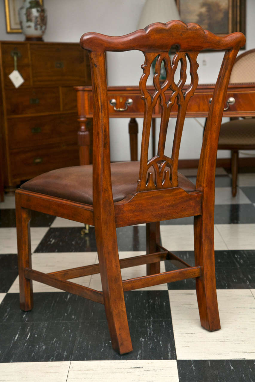 Set of Ten Chippendale Style Dining Chairs In New Condition For Sale In Woodbury, CT