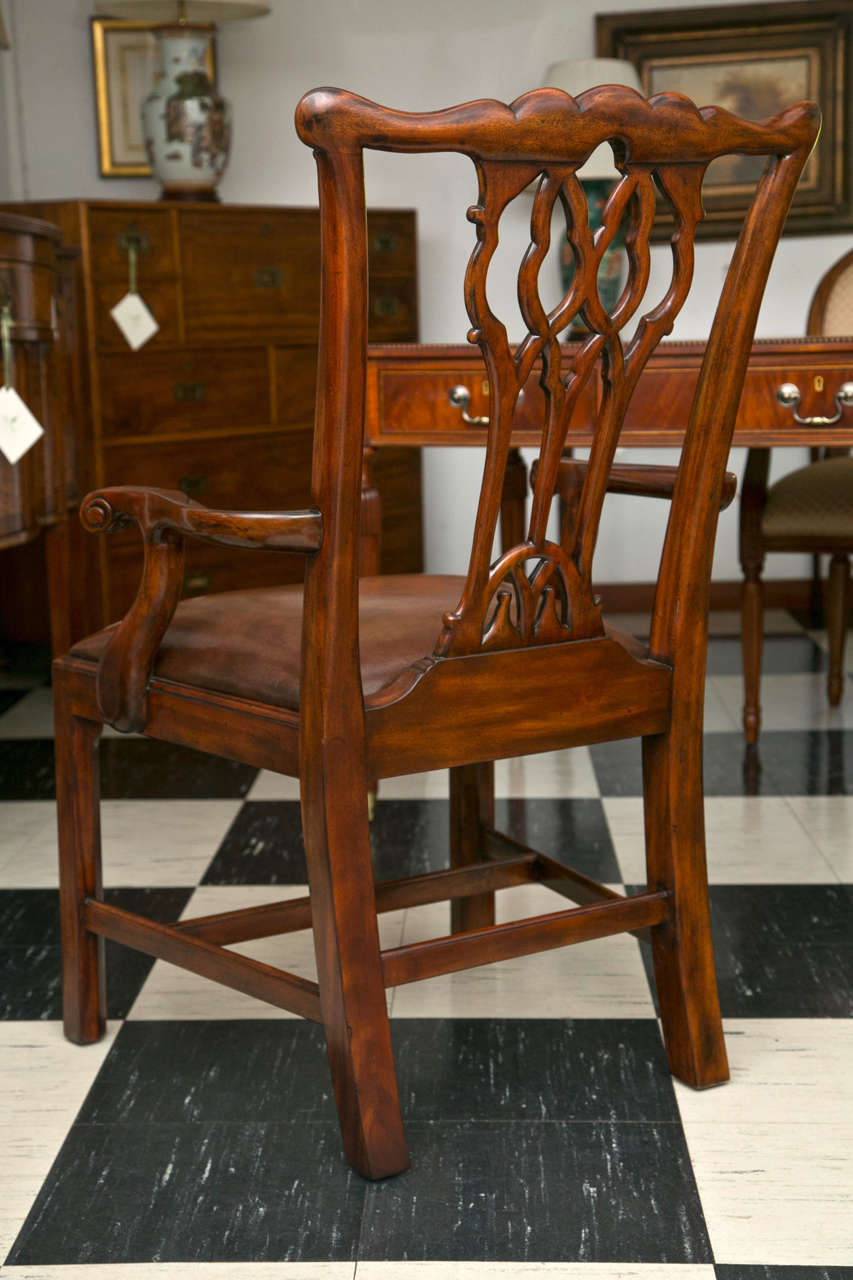 Set of Ten Chippendale Style Dining Chairs For Sale 3