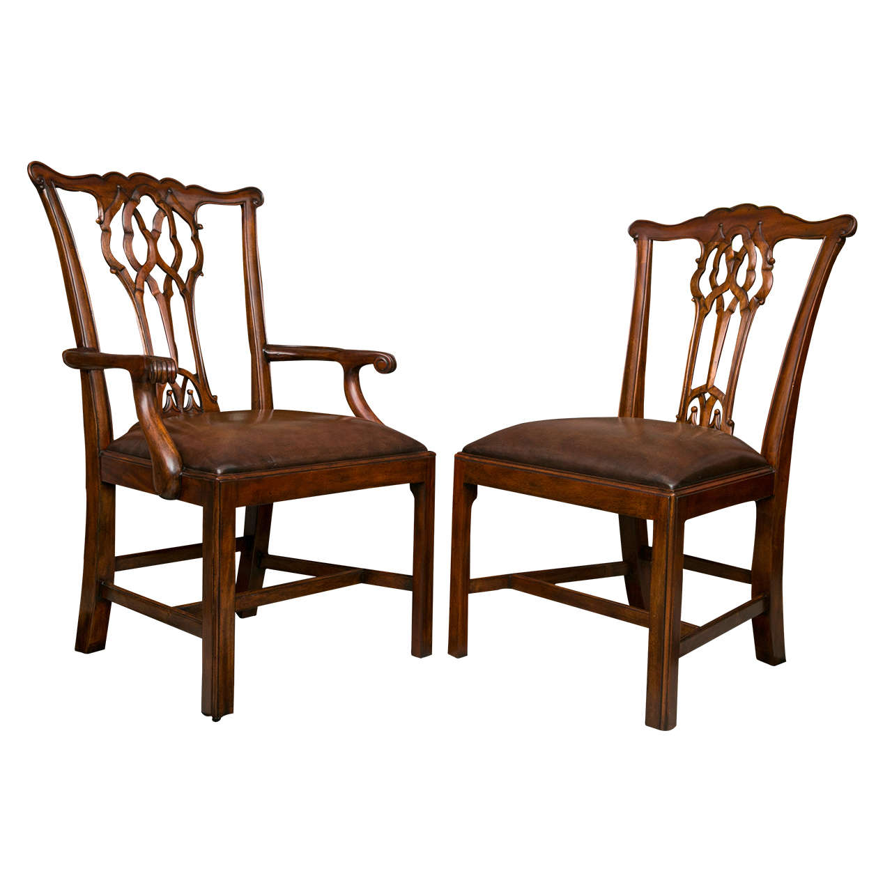 Set of Ten Chippendale Style Dining Chairs