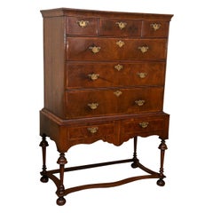 George I Walnut Chest on Stand