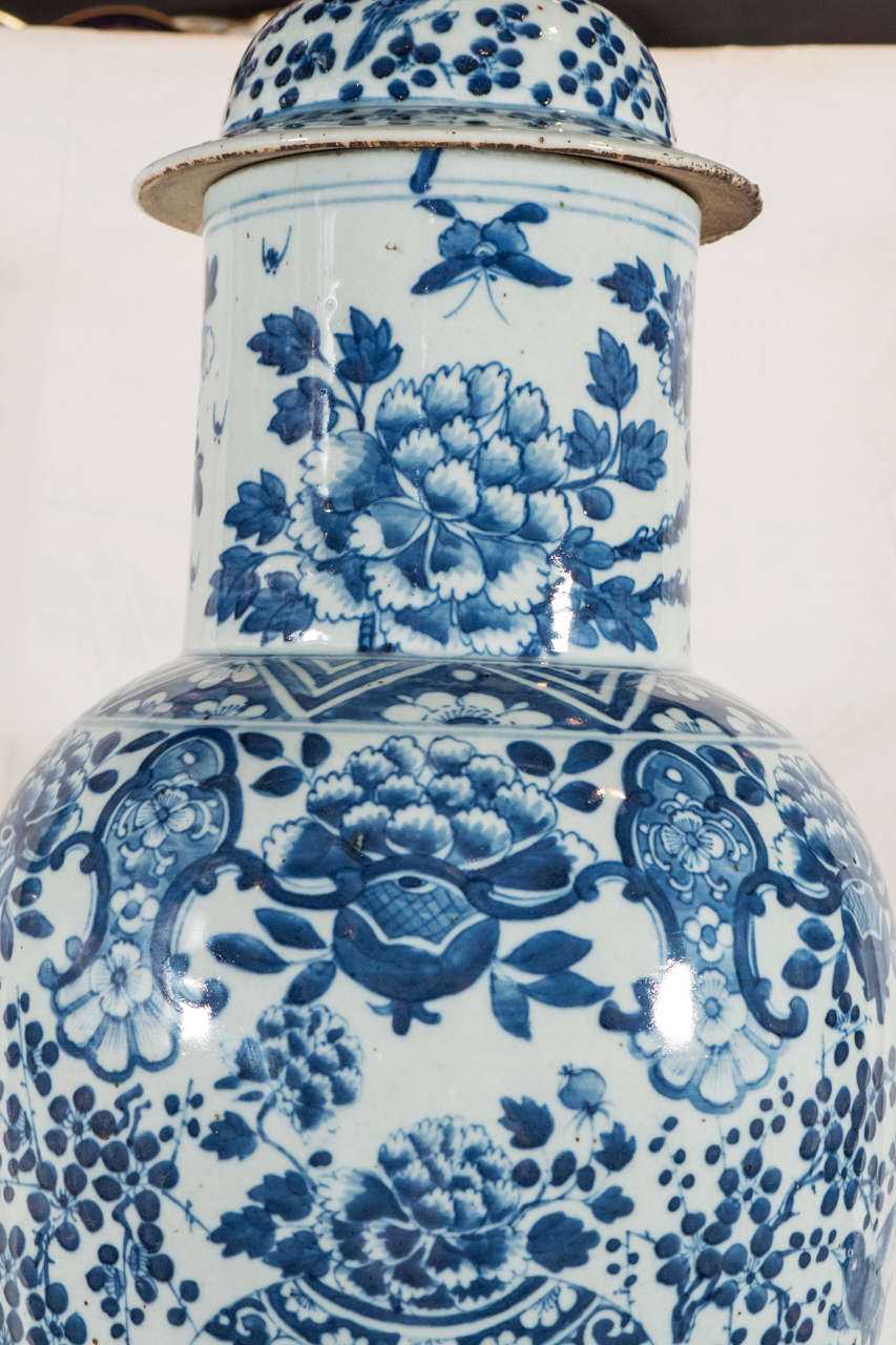 large blue vase