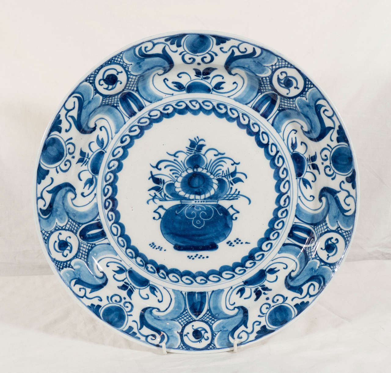 Pair of Dutch Delft Blue and White Chargers