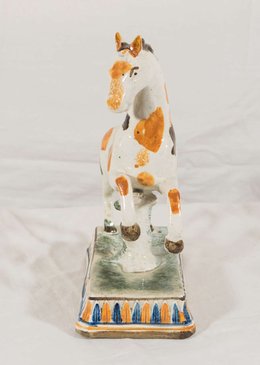 Folk Art Rare 18th Century Staffordshire Performing Horse Figure