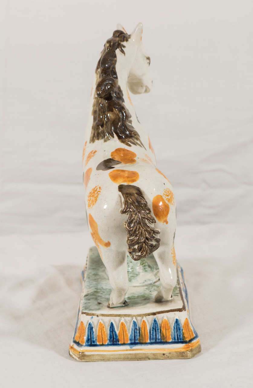 Late 18th Century Rare 18th Century Staffordshire Performing Horse Figure