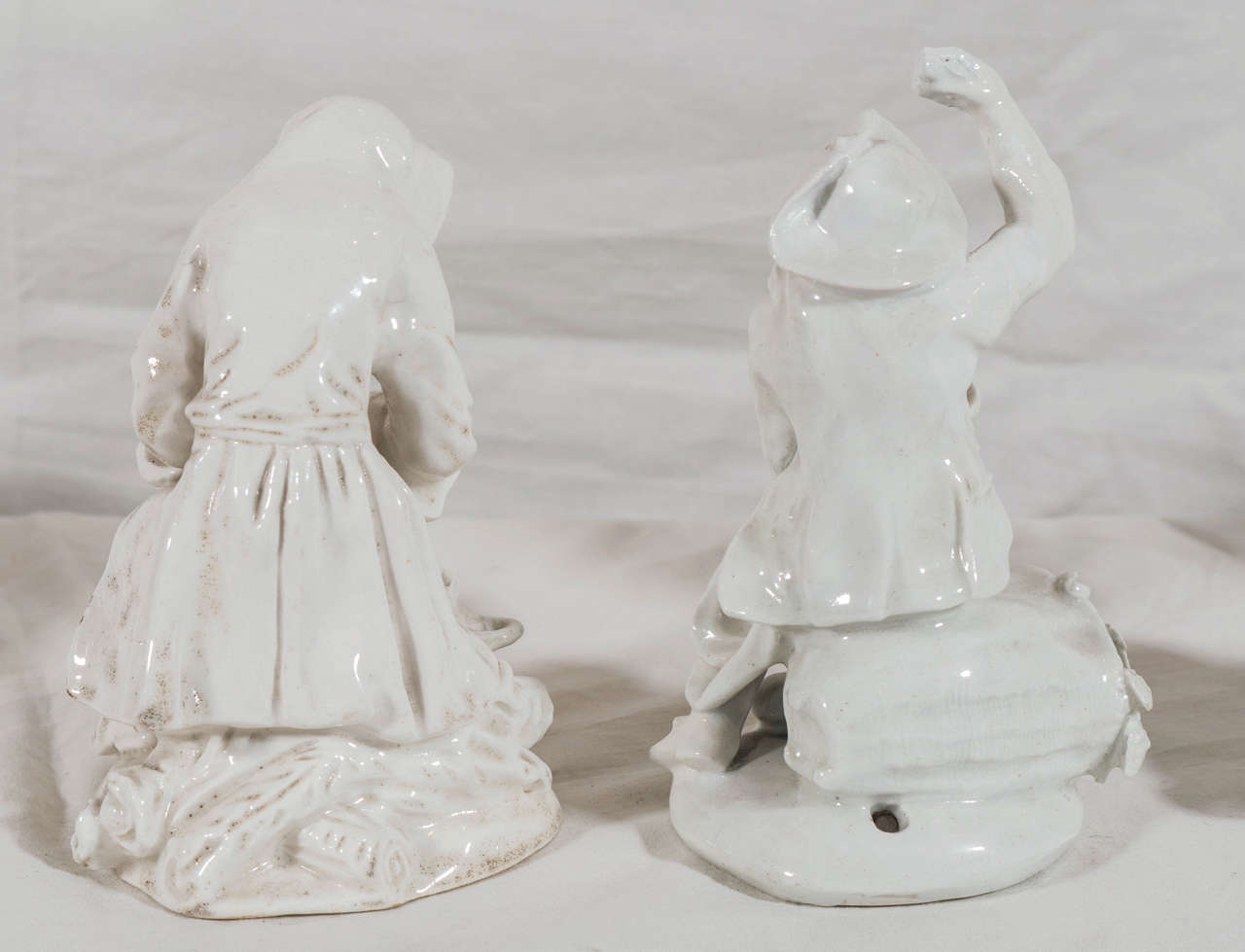 Set of Four 18th Century English Porcelain Bow Figures of the 