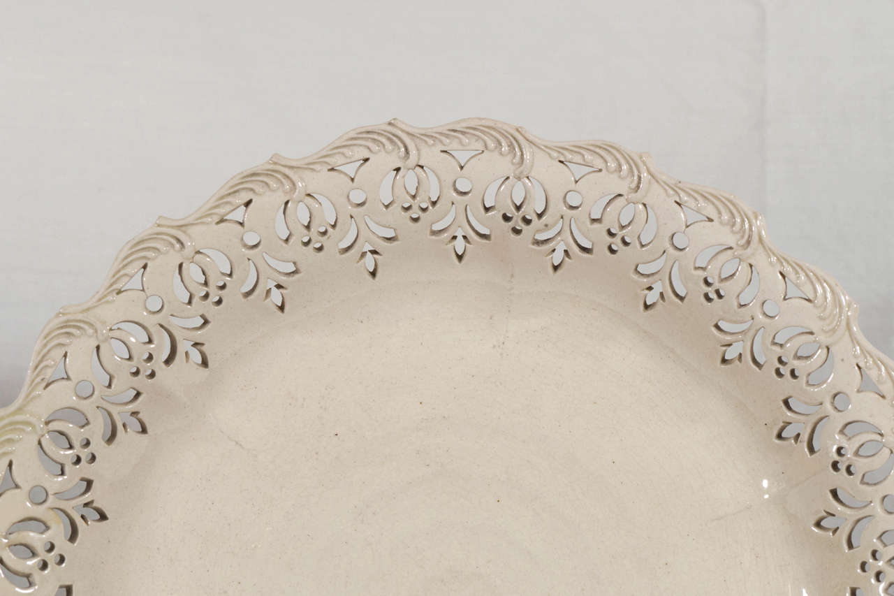 English Pair of 18th Century Reticulated Leeds Pottery Creamware Dishes