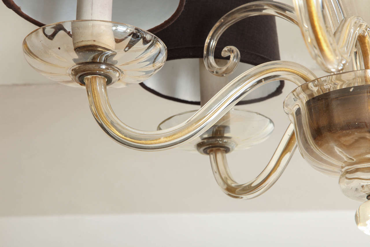 Blown Glass Italian Murano Glass Five-Light Chandelier