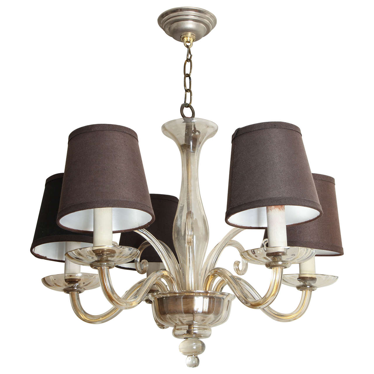 Italian Murano Glass Five-Light Chandelier