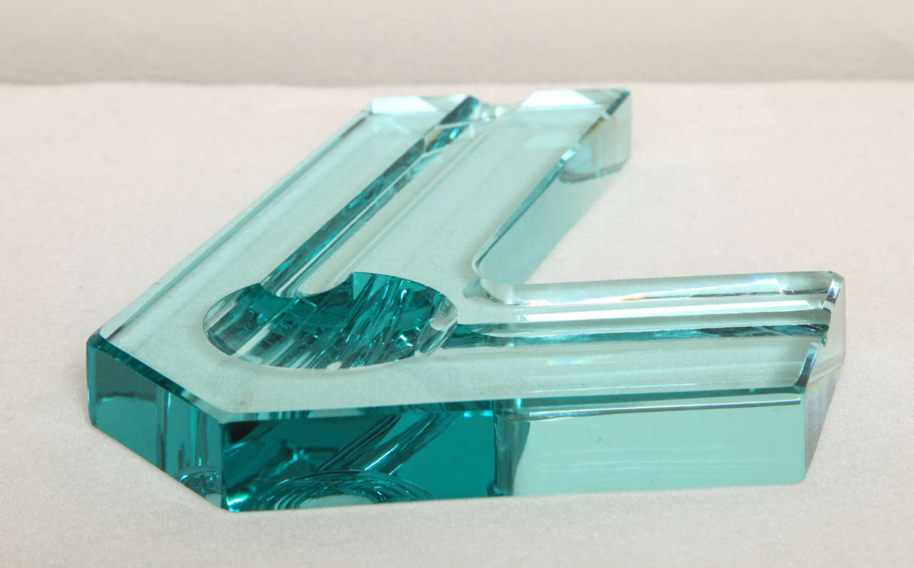 Contemporary Italian Molded Glass Vide-Poche In Good Condition In Chicago, IL