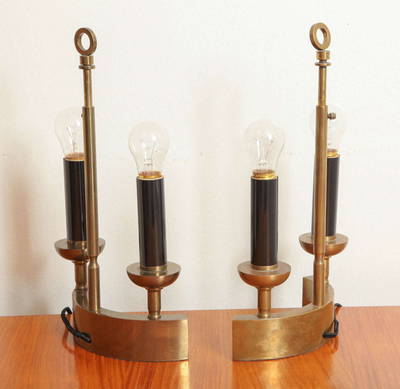 Pair of English Brass Table Lamps 3