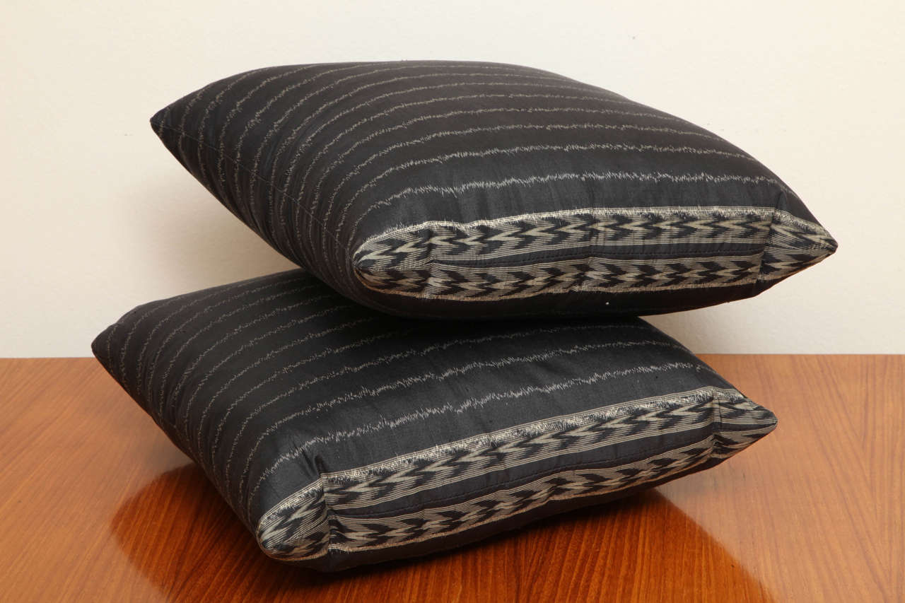 Pair of Handwoven Thai Silk Pillows For Sale at 1stdibs
