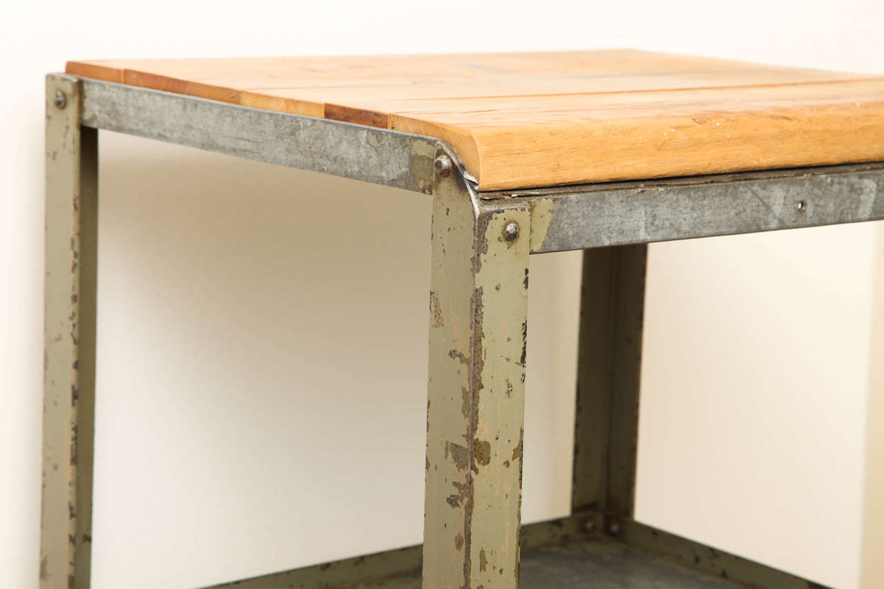 Industrial Steel Table For Sale at 1stdibs