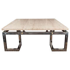 Large Greek Key Travertine Table 8