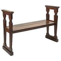 Antique Late 19th Century English Oak Open Bench