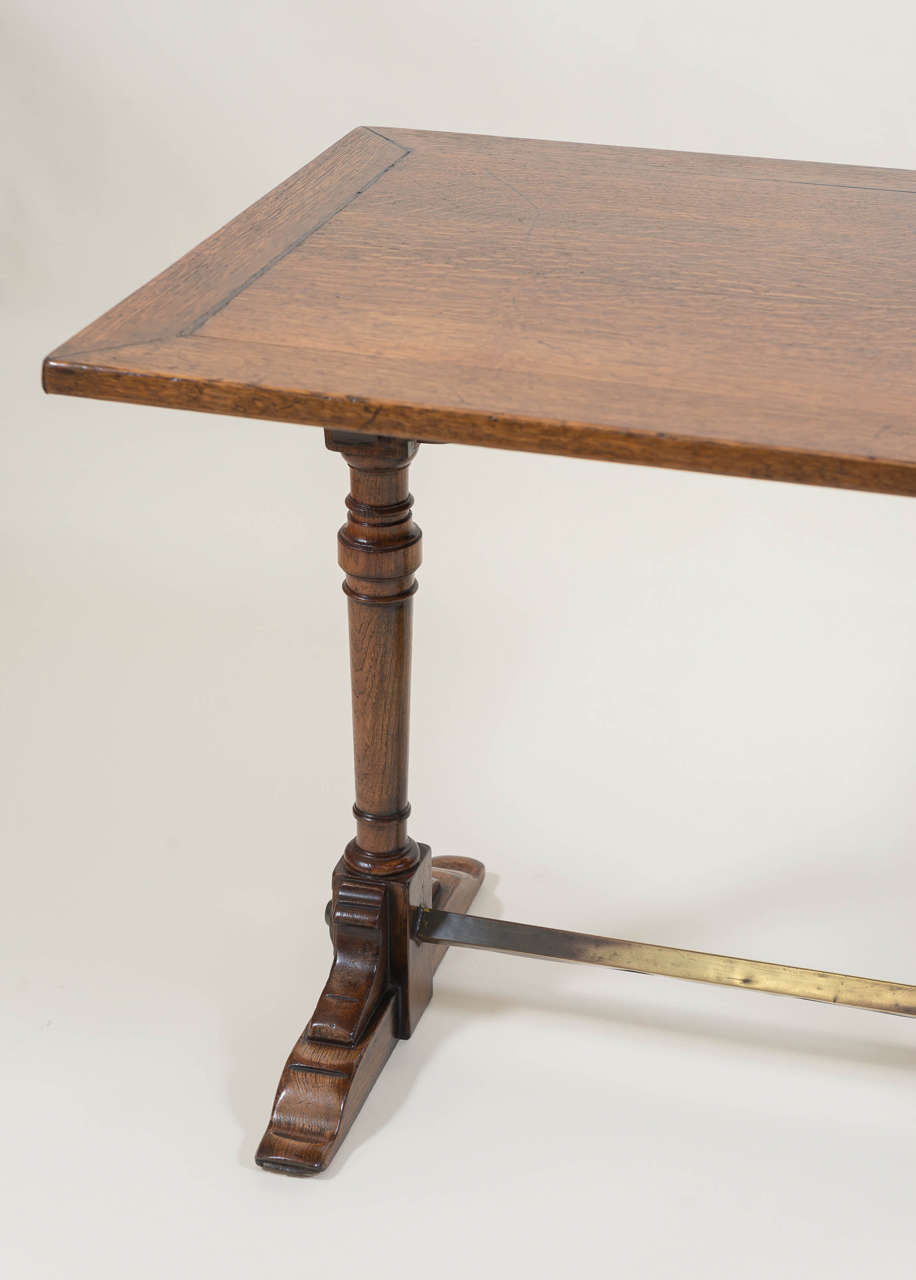 Late 19th Century English Oak Library Table 1