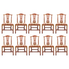 Set of Ten Georgian Style Japanned Side Chairs