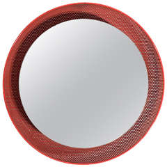 1960s Red Painted Italian Mirror 9
