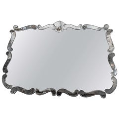 1940's Hollywood Regency Smoke and Clear Mirror