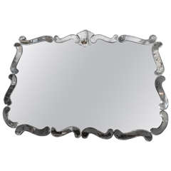 1940s Hollywood Regency Smoke and Clear Mirror 3