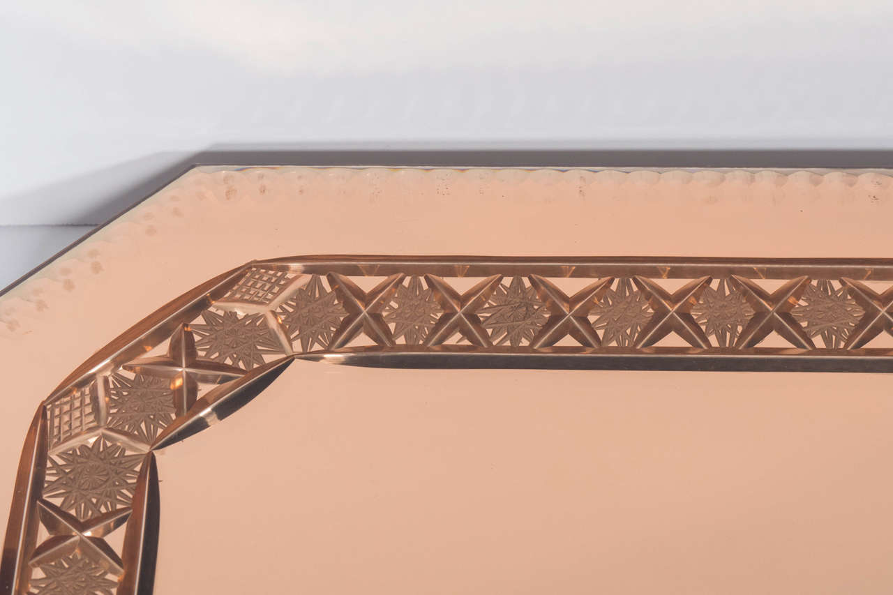 rose gold mirror tray
