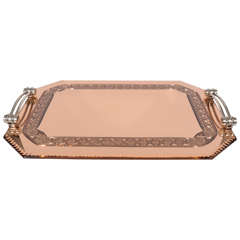 Vintage Rose Gold Mirrored Tray