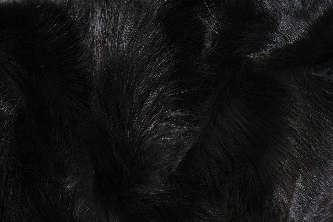 Américain Coussin double face en renard noir véritable fait sur mesure en vente