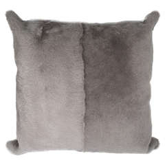 Genuine Sheared Goatskin Pillow with Leather Backing