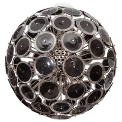 Custom Large Black Murano Glass Disc Sputnik Chandelier