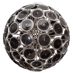 Huge Black Murano Disc Sputnik Chandelier 2