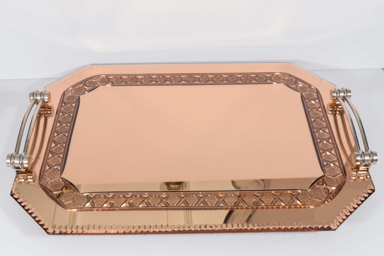 Rose Gold Mirrored Tray at 1stDibs