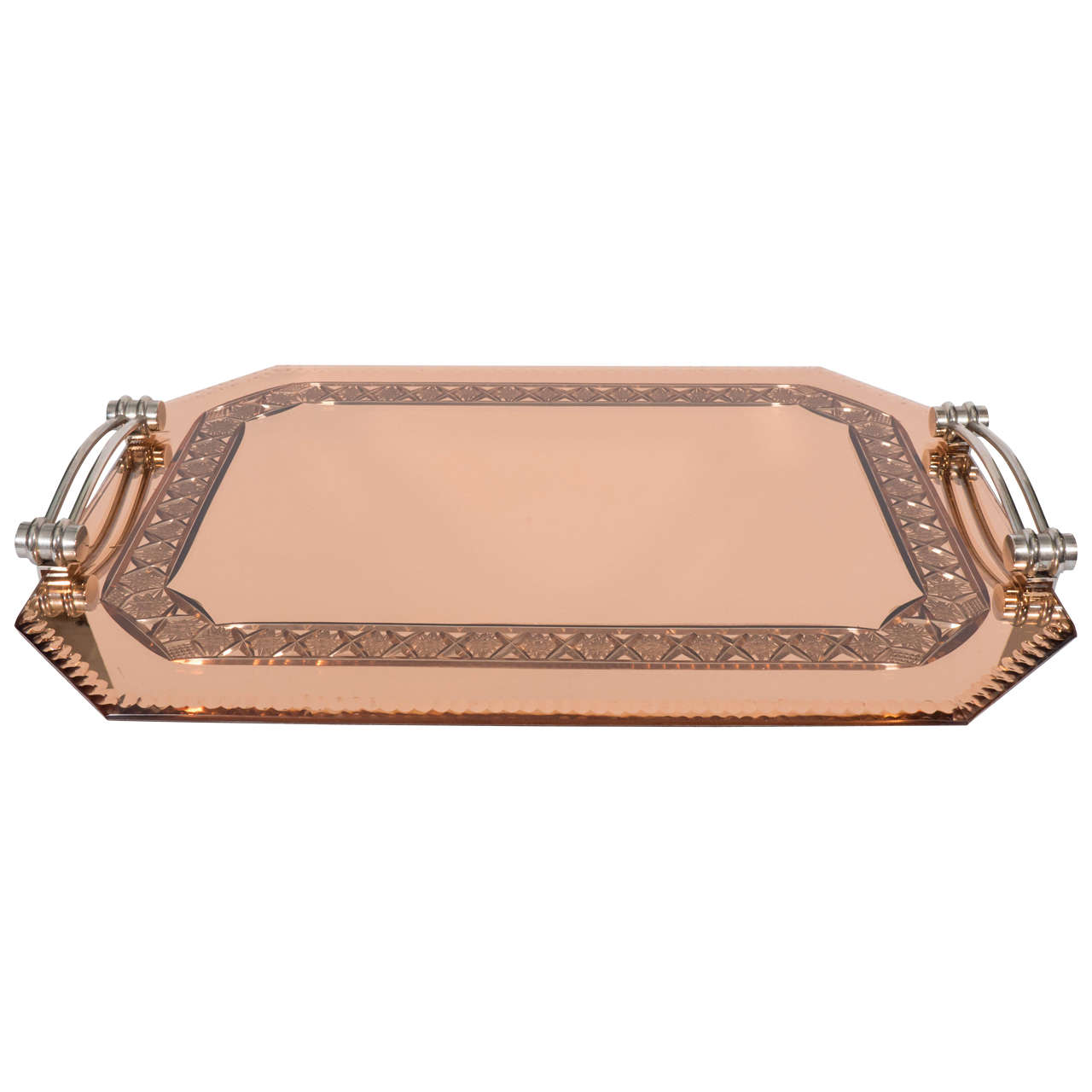 Rose Gold Mirrored Tray at 1stDibs