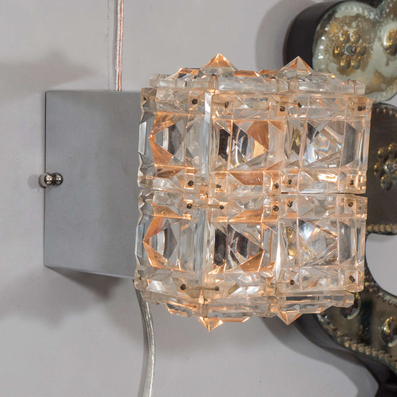 Vintage Kinkeldey Cut Crystal Flush Mount Ceiling Lights, 1960s, Germany at 1stdibs