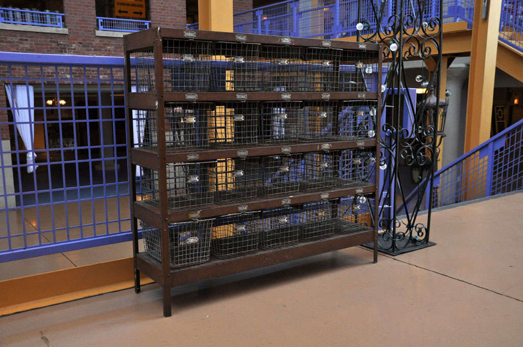 American Natatorium shelf with baskets