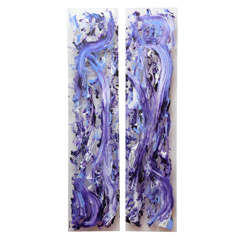 Painting Diptych Running Horses by Virginia Dutton