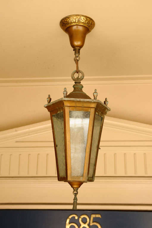 Antique Brass and Glass Lantern