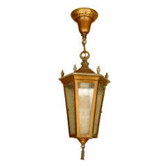 Antique Brass and Glass Lantern