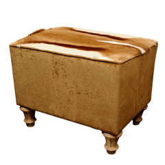 Small Ottoman with South African Spring Buck hide on top