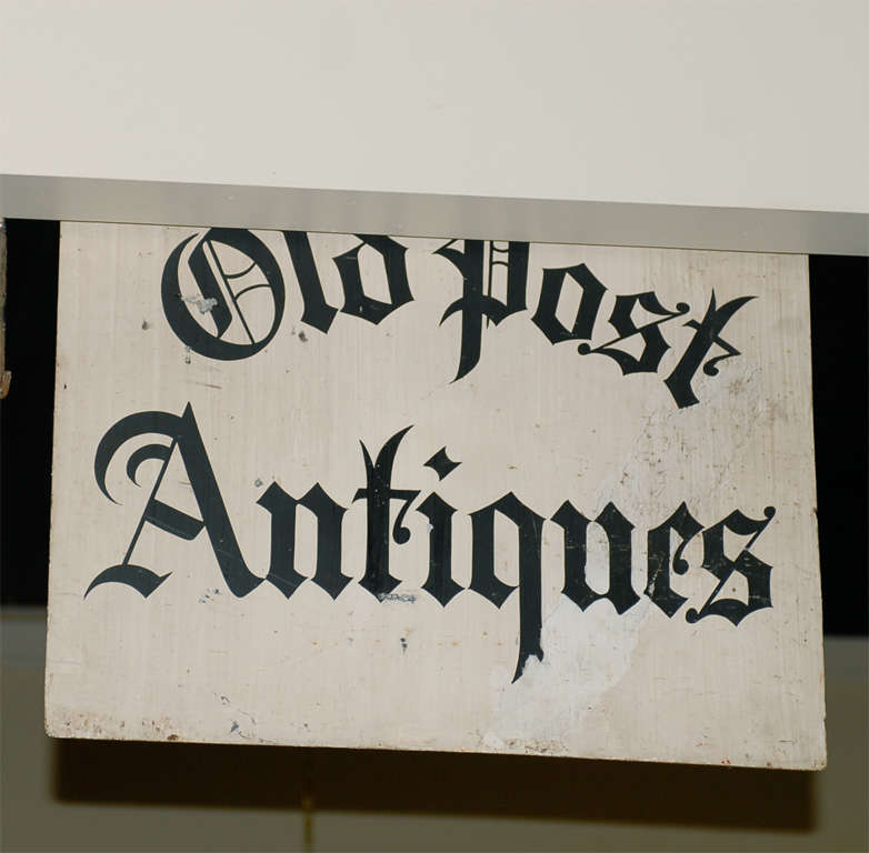 Antique Iron 'Old Post Antiques' Sign For Sale 1