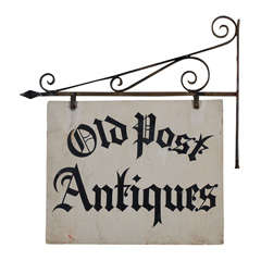 Antique Iron 'Old Post Antiques' Sign
