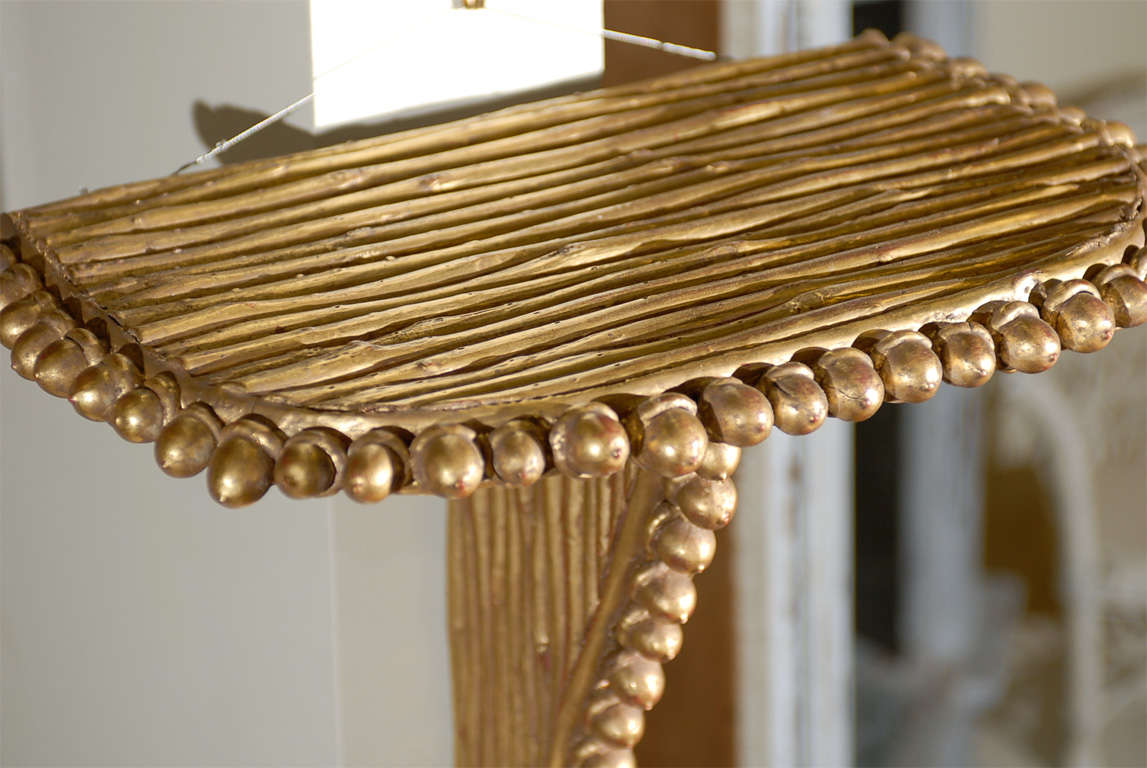 Pair of 22KT Gold Hand Gilded WallBracket made of Poplar Bark and