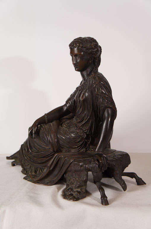 French Classical Bronze of a Greek or Roman Female Figure For Sale