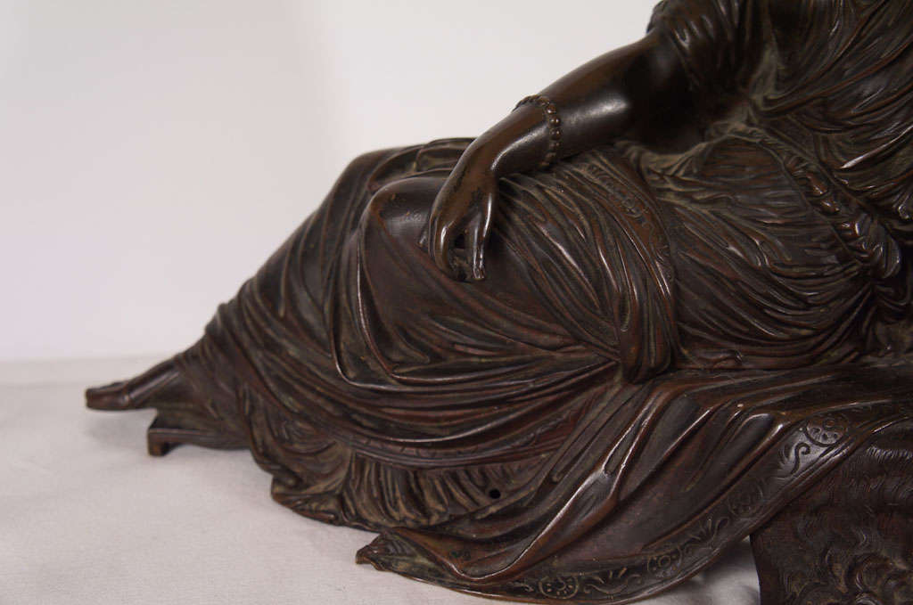 French Classical Bronze of a Greek or Roman Female Figure For Sale