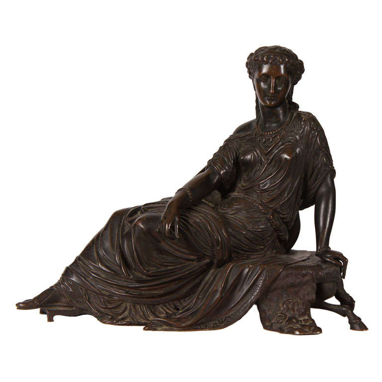 Classical Bronze of a Greek or Roman Female Figure For Sale