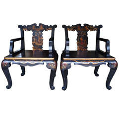 Antique A Pair Of  English Chairs in the ChineseTaste