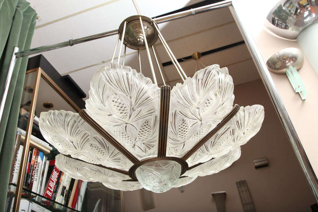 French A Rare Art Deco Chandelier by Sabino