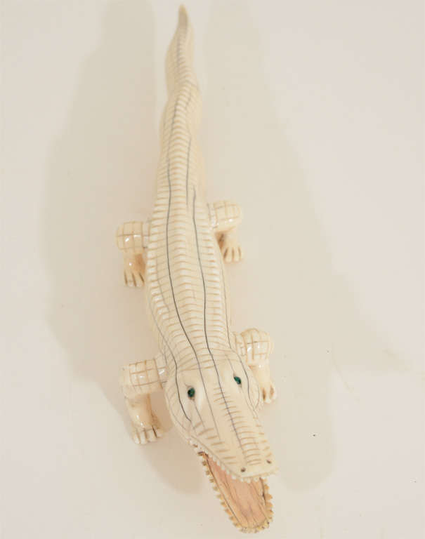 Carved Ivory Alligator, Late 19th Century 2
