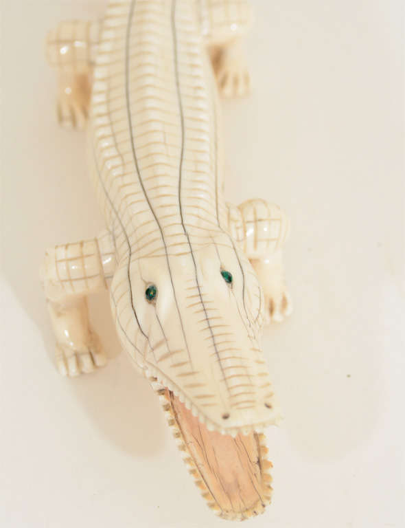 Carved Ivory Alligator, Late 19th Century 3